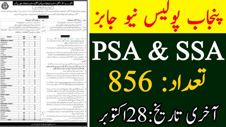 Punjab police ssa and psa jobs online apply 2024