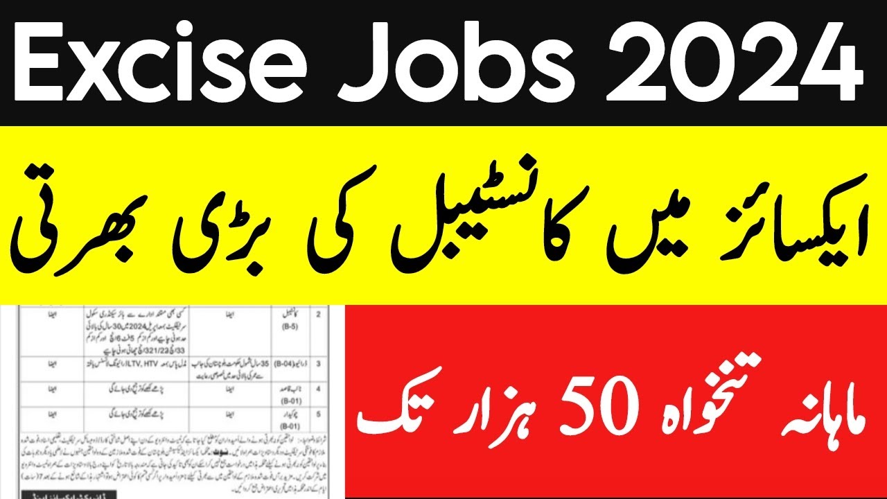 Excise and Taxation Jobs 2024