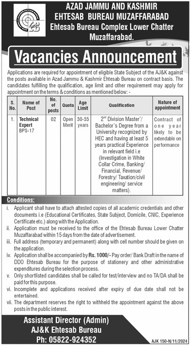 Latest government jobs in Muzaffarabad